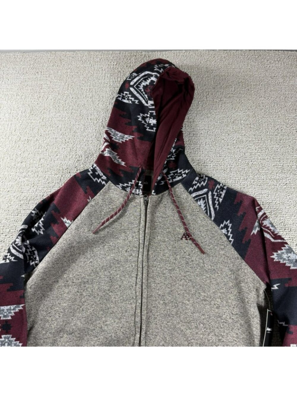 Aeropostale Aztec Full Zip Fleece Hooded Jacket Multicolor Men’s Size Large - Picture 2 of 7